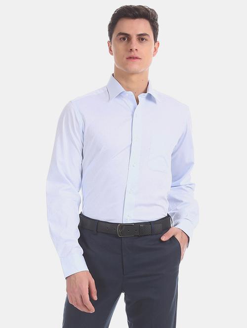 blue self design formal shirt - 17618122 - Very Small Image - 1