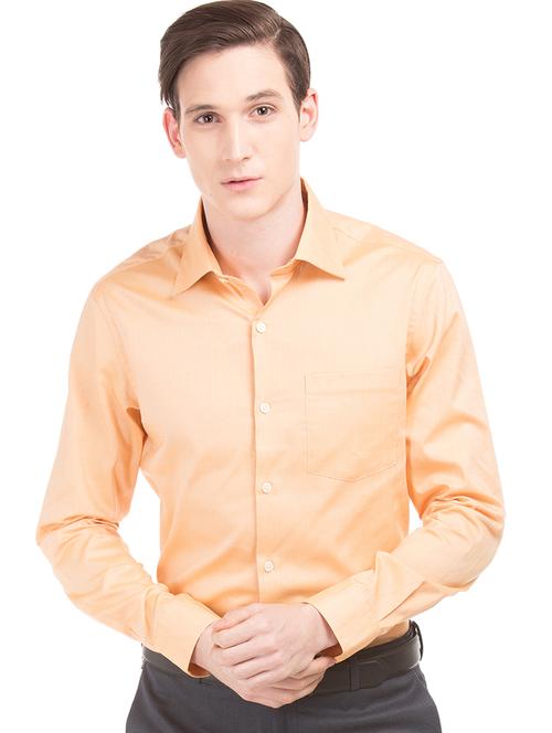 orange solid formal shirt - 17618168 - Very Small Image - 1