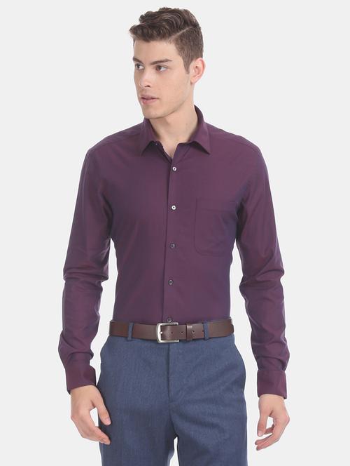 purple self design formal shirt - 17618173 - Very Small Image - 1