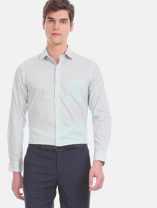 green striped formal shirt - 17618182 - Very Small Image - 1