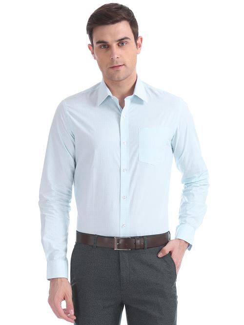 blue printed formal shirt - 17618272 - Very Small Image - 1