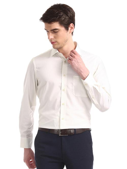 off white self design formal shirt - 17618403 - Very Small Image - 1