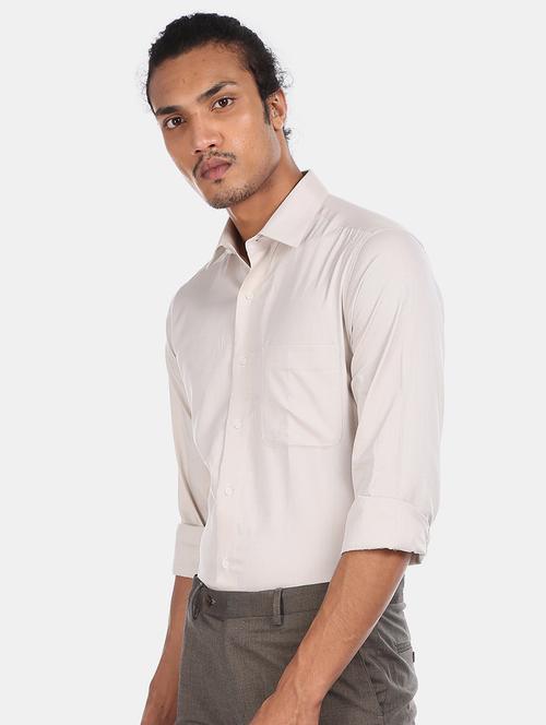 beige self design formal shirt - 17618421 - Very Small Image - 1
