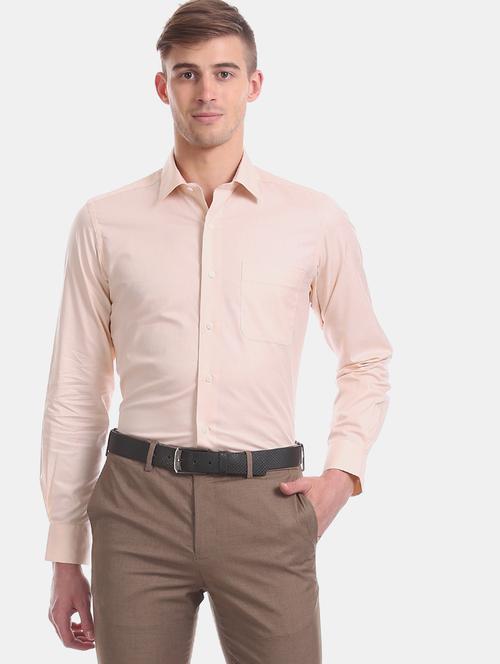 orange self design formal shirt - 17618566 - Very Small Image - 1
