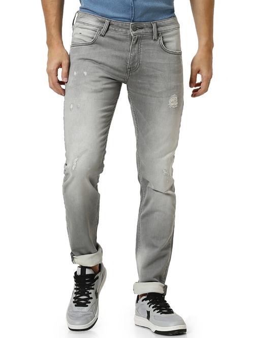 grey light washed ripped denim jeans - 17618687 - Very Small Image - 1