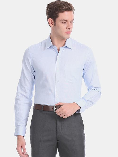 blue self design formal shirt - 17618855 - Very Small Image - 1