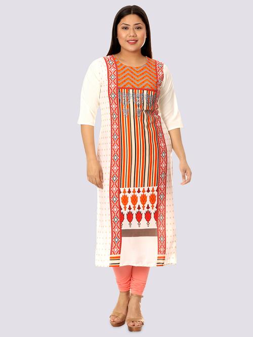 white crepe straight kurta - 17619050 - Very Small Image - 1