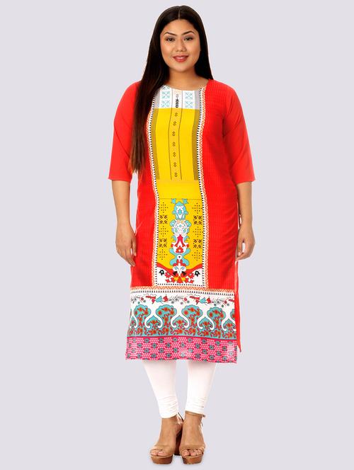 multi colored crepe straight kurta - 17619084 - Very Small Image - 1