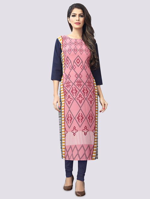 pink crepe straight kurta - 17619147 - Very Small Image - 1