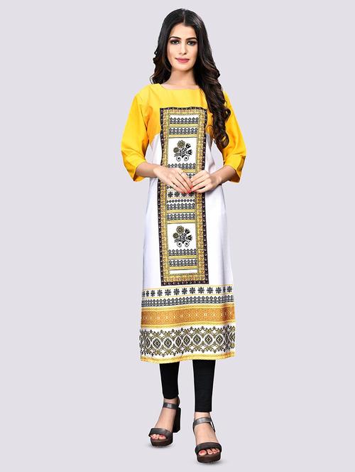 multi colored crepe straight kurta - 17619201 - Very Small Image - 1