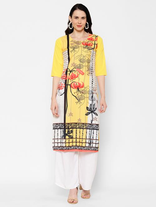 multi colored crepe straight kurta - 17619311 - Very Small Image - 1