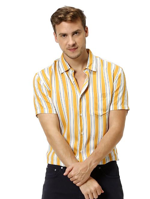yellow striped casual shirt - 17619448 - Very Small Image - 1