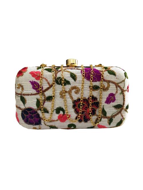 cream metal box clutch - 17620476 - Very Small Image - 1