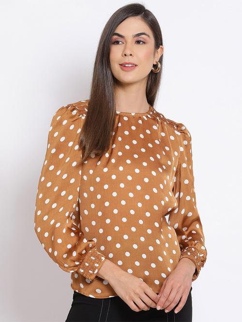 round neck polka dot top - 17620663 - Very Small Image - 1