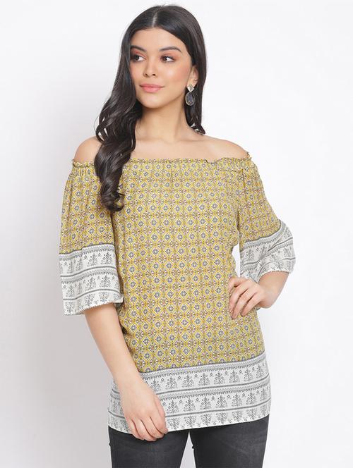 off shoulder printed top - 17620674 - Very Small Image - 1