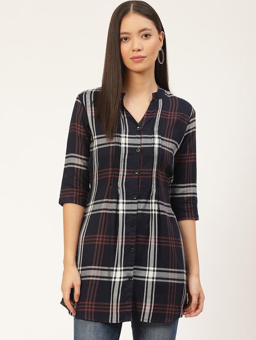 tie back checkered tunic - 17620841 - Very Small Image - 1