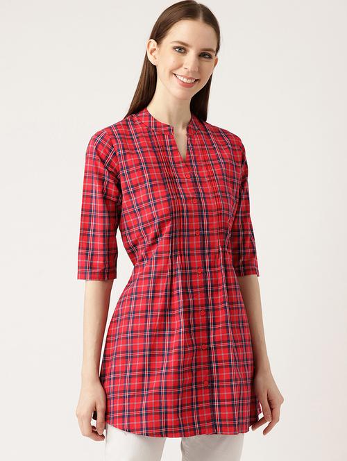 tie back checkered tunic - 17620843 - Very Small Image - 1