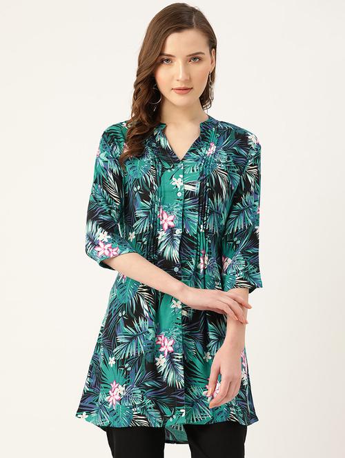 tie back tropical tunic - 17620845 - Very Small Image - 1