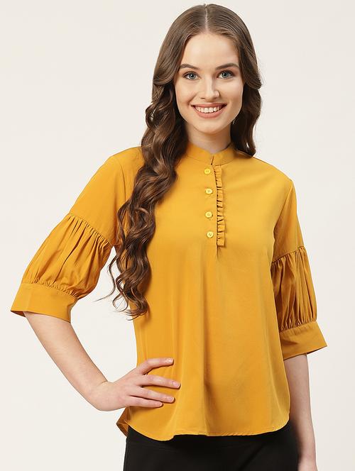 lantern sleeved solid top - 17620863 - Very Small Image - 1