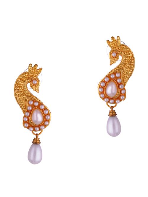 gold metal drop earring - 17621384 - Very Small Image - 1