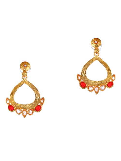 orange metal drop earring - 17621387 - Very Small Image - 1