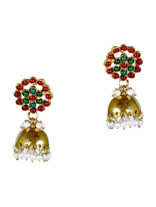 multi colored metal jhumka earring - 17621429 - Very Small Image - 1