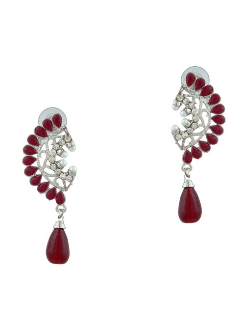 red metal drop earring - 17621472 - Very Small Image - 1