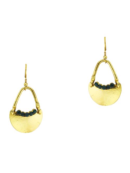 green metal drop earring - 17621477 - Very Small Image - 1