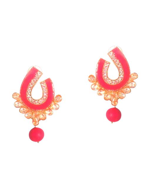 red metal drop earring - 17621504 - Very Small Image - 1