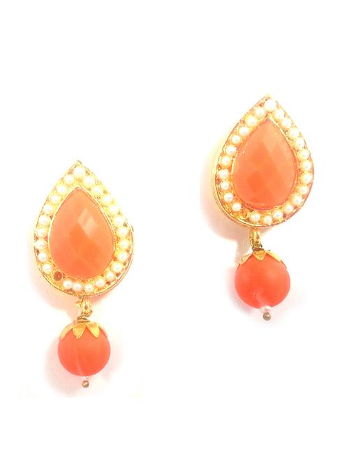 orange metal drop earring - 17621830 - Very Small Image - 1