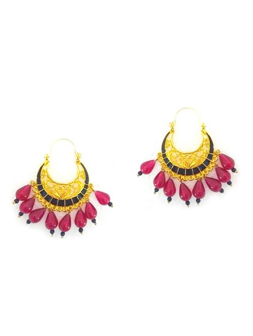multi colored metal chandballi earring - 17621850 - Very Small Image - 1