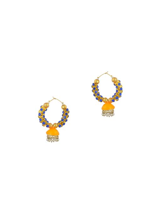 multi colored metal jhumka earring - 17622112 - Very Small Image - 1
