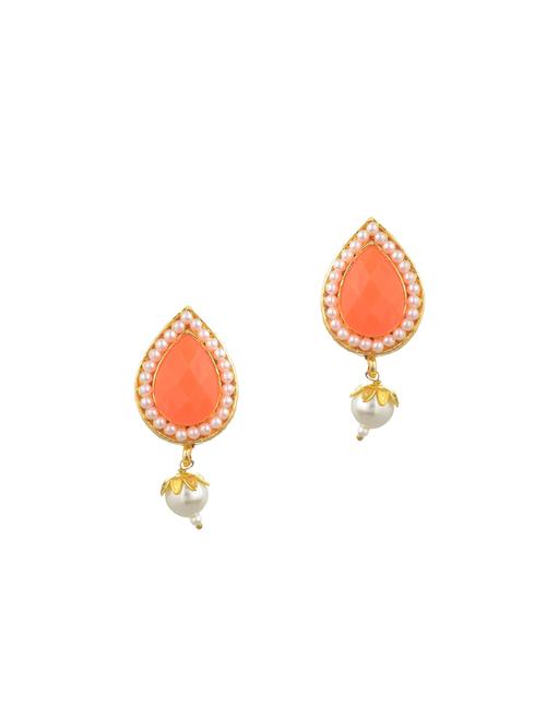 orange metal drop earring - 17622144 - Very Small Image - 1