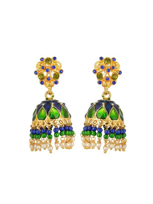 multi colored metal jhumka earring - 17622330 - Very Small Image - 1