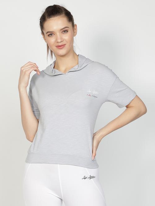 hooded neck solid top - 17622722 - Very Small Image - 1