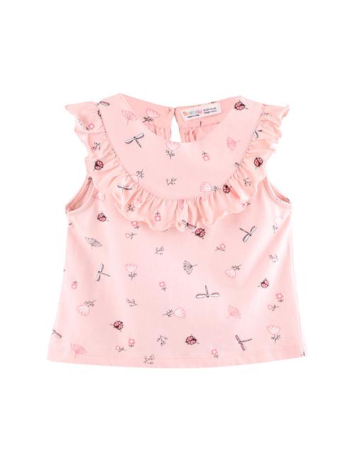 pink printed ruffled top - 17622840 - Very Small Image - 1