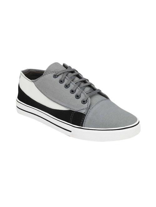 grey canvas lace up sneakers - 17622907 - Very Small Image - 1