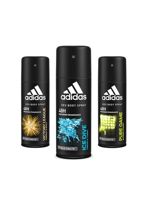 adidas pack of 3 48h deo body spray (victory league, ice dive, pure game) - 17623167 - Very Small Image - 1