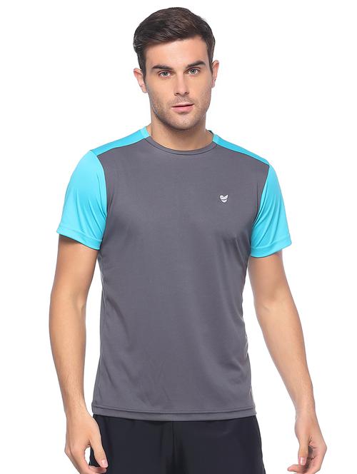 grey color block t-shirt - 17623199 - Very Small Image - 1