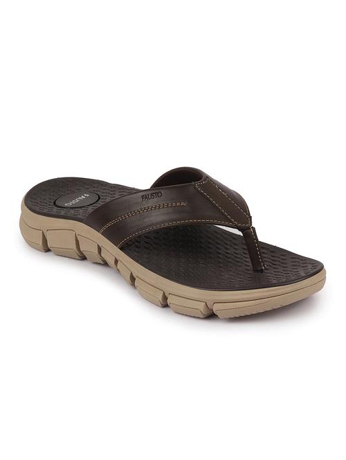 brown pu toe separator slippers - 17623602 - Very Small Image - 1