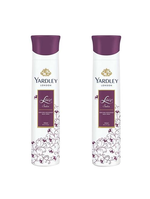 yardley london pack of 2 refreshing body spray (lace satin) - 17624174 - Very Small Image - 1