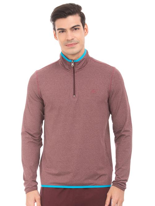 red melange cut & sew t-shirt - 17625817 - Very Small Image - 1