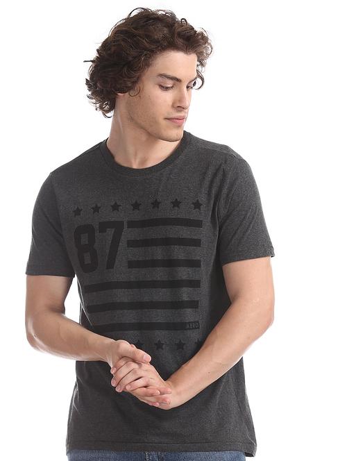 grey printed t-shirt - 17626066 - Very Small Image - 1