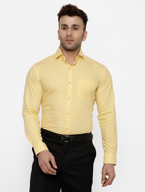 yellow solid casual shirt - 17626530 - Very Small Image - 1