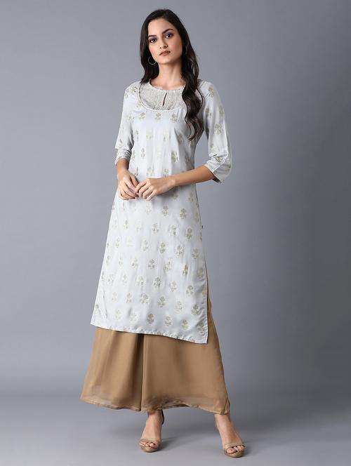 women's straight kurta - 17627069 - Very Small Image - 1