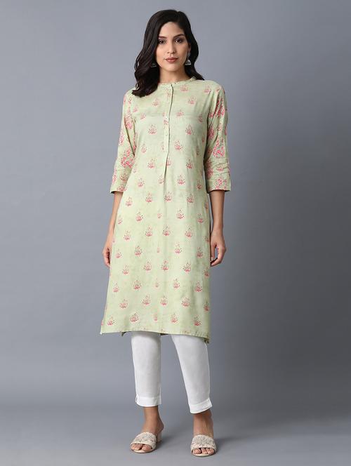 women's straight kurta - 17627089 - Very Small Image - 1
