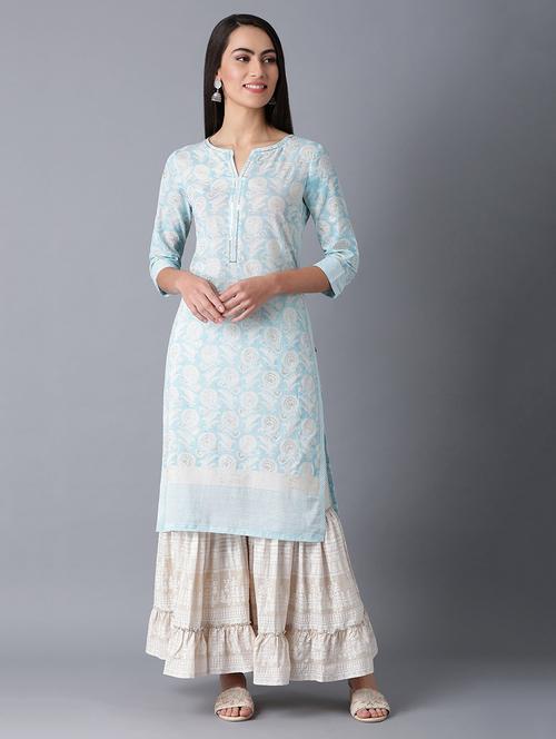 women's straight kurta - 17627192 - Very Small Image - 1