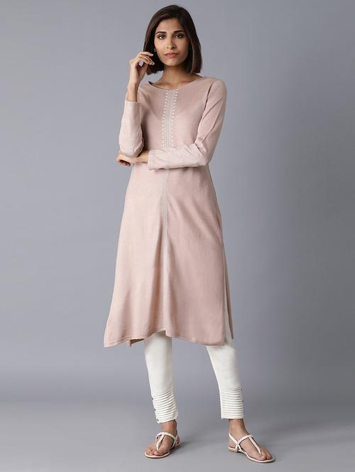 pink viscose straight kurta - 17627424 - Very Small Image - 1
