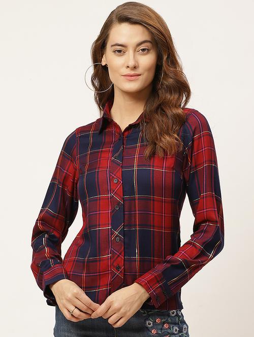 checkered shirt tunic - 17627711 - Very Small Image - 1