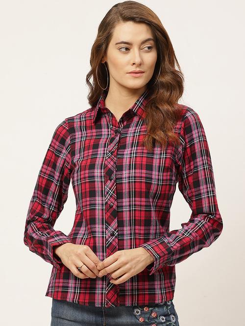 checkered shirt tunic - 17627718 - Very Small Image - 1